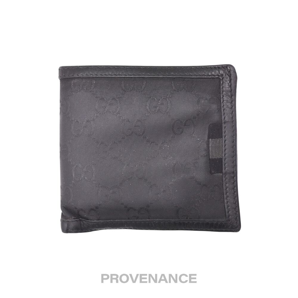 🔴 Gucci Web Bifold Wallet - GG Canvas Black Leather